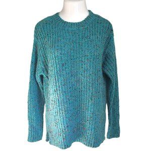 Vernacular Teal Speckled Cozy Tunic Style Sweater Large